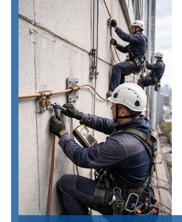 Монтаж системы заземления здания и молниезащиты в Рубцовске