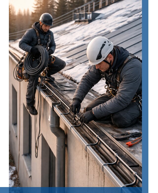 Монтаж греющего кабеля на кровле в Рубцовске от 455 р. | ВЫСОТНИК-Рбц