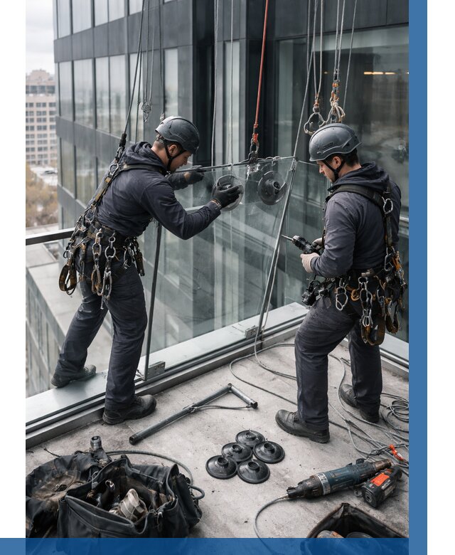 Монтаж стеклянных ограждений в Рубцовске от 2528 р. | ВЫСОТНИК-Рбц