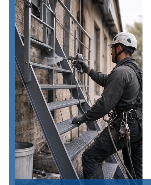 Покраска и антикоррозионная защита пожарных лестниц в Рубцовске