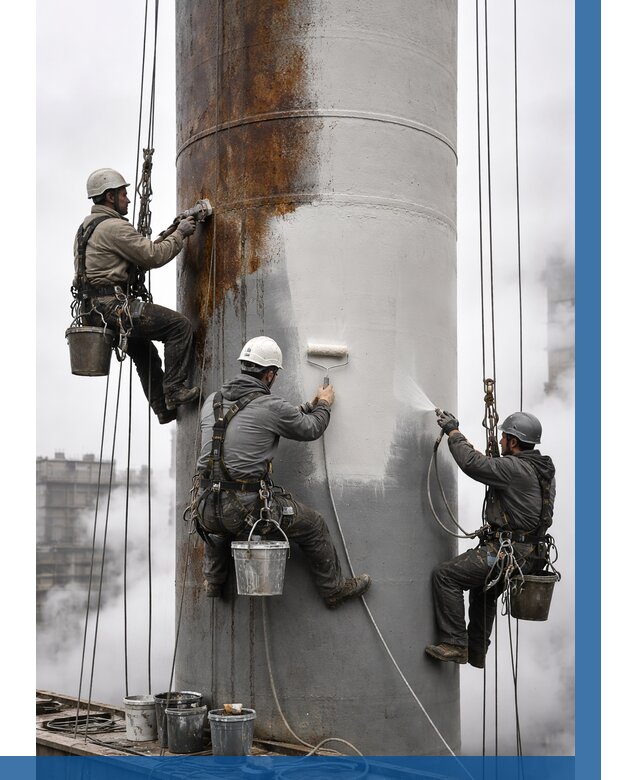 Покраска дымовых труб в Рубцовске от 8596 р. | ВЫСОТНИК-Рбц