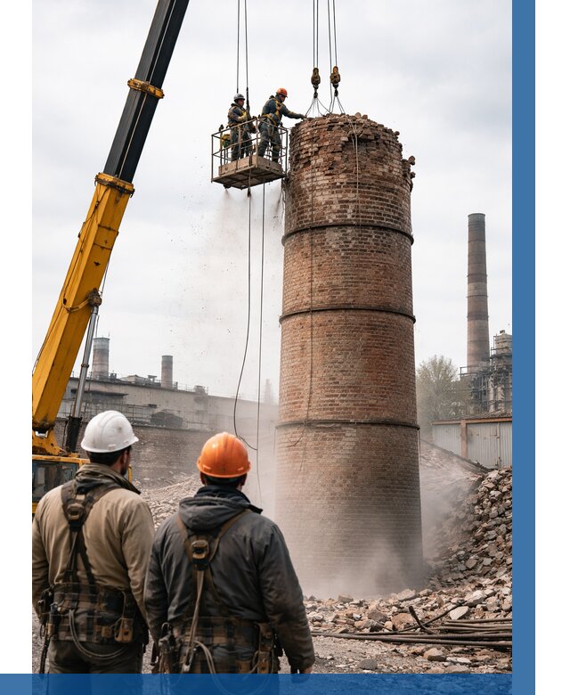 Демонтаж дымовой трубы в Рубцовске от 91017 р. | ВЫСОТНИК-Рбц, смета