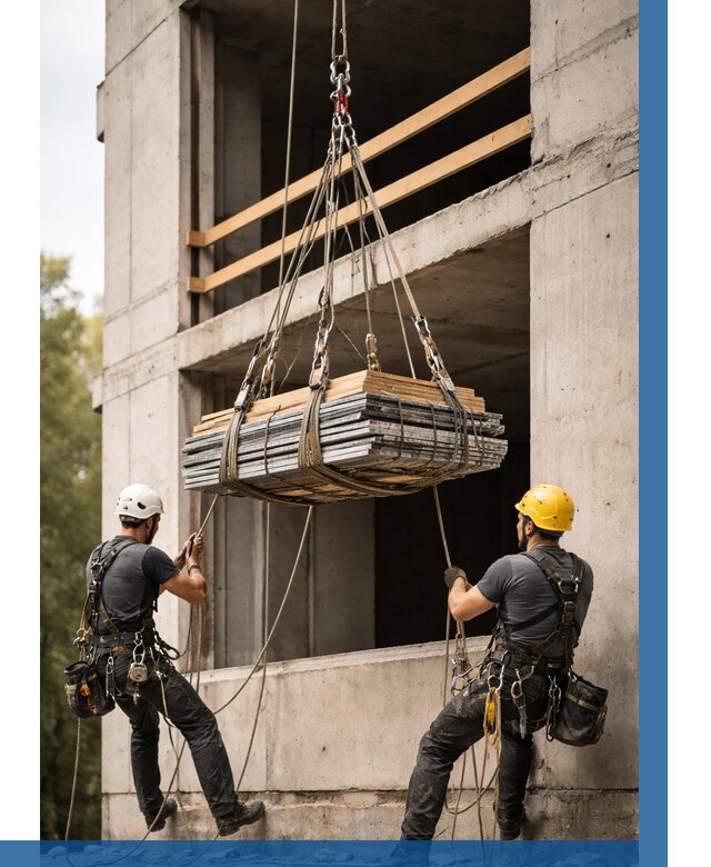 Подъем материала на этаж веревками в Рубцовске от 1517 р. | ВЫСОТНИК-Рбц