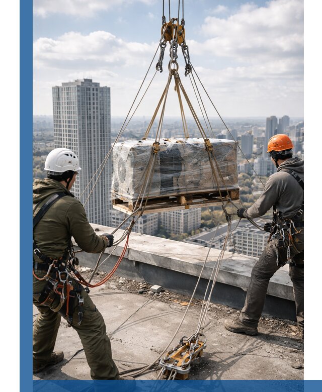 Подъем и монтаж крупногабаритных грузов на крышу в Рубцовске