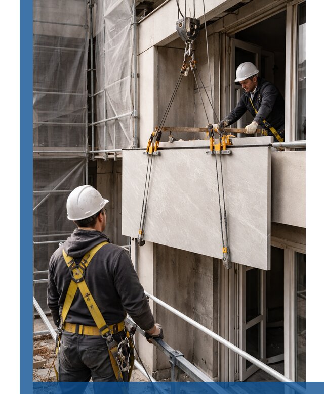 Подъем керамогранита на этаж в Рубцовске грузчиками и техникой