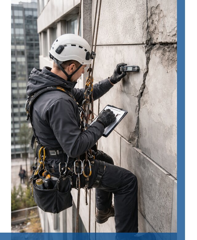 Обследование фасада альпинистами в Рубцовске от 121 р. | ВЫСОТНИК-Рбц