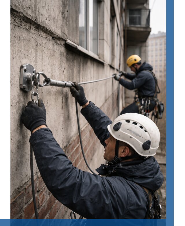 Монтаж анкерных линий в Рубцовске от 3034 р. | ВЫСОТНИК-Рбц