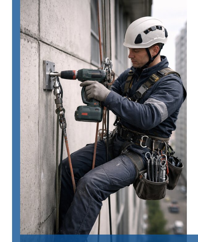 Установка анкерных точек для высотных работ в Рубцовске